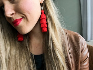 Cha Cha Tassel Earrings- Cream
