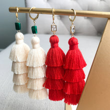 Load image into Gallery viewer, Cha Cha Tassel Earrings- Cream