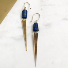 Load image into Gallery viewer, Lapis Lazuli Spike earrings- blue