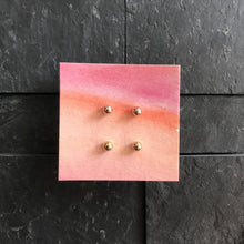 Load image into Gallery viewer, Dainty dot gold filled ball studs- yellow and rose