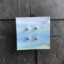 Load image into Gallery viewer, Dainty dot gold filled ball studs- yellow and rose