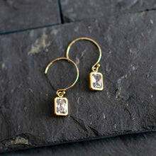 Load image into Gallery viewer, CZ rhinestone gold filled dainty earrings