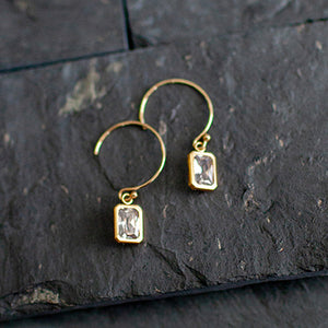 CZ rhinestone gold filled dainty earrings