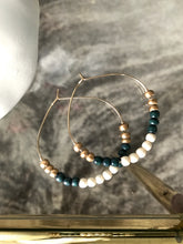 Load image into Gallery viewer, HOPE Gold Filled Hoops in Dark Green - 2&quot; and 3&quot;