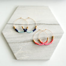 Load image into Gallery viewer, HOPE 2&quot; Gold Filled Hoops in Blue Sky