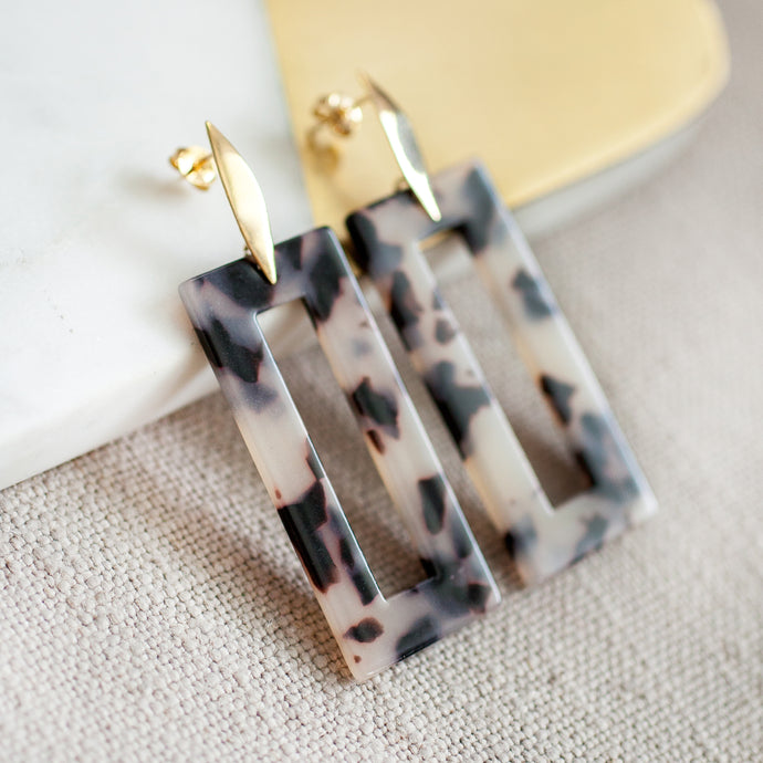 Tortoise Geo Earrings