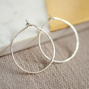 Everyday Hammered Hoops- SMALL 1.5