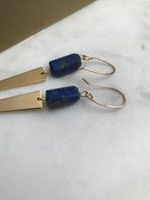 Load image into Gallery viewer, Lapis Lazuli Spike earrings- blue