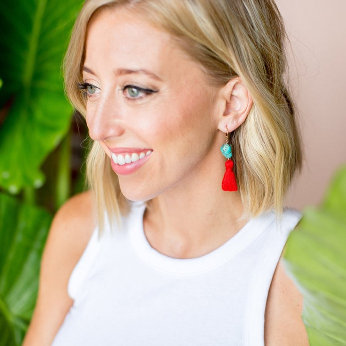 Cha Cha Tassel Earrings- Red