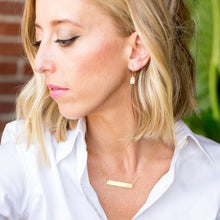 Load image into Gallery viewer, CZ rhinestone gold filled dainty earrings