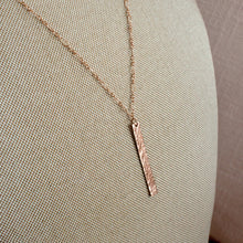 Load image into Gallery viewer, Vertical Bar Pendant Necklace- rose gold filled