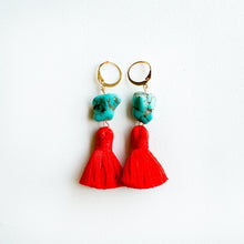 Load image into Gallery viewer, Cha Cha Tassel Earrings- Red