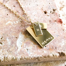 Load image into Gallery viewer, Momma Tag personalized gold filled necklace