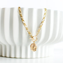 Load image into Gallery viewer, Figaro Necklace with Compass + Toggle Gold Plated