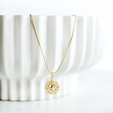 Load image into Gallery viewer, Snake Chain Gold Plated with Compass Pendant